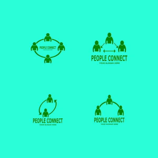 Personnes Connexion Réseaux Sociaux Entreprise — Image vectorielle