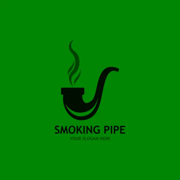 Tubo Para Fumadores Preto Branco Contorno Desenho Logotipo — Vetor de Stock
