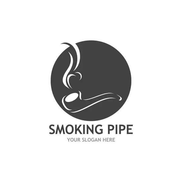Tubo Para Fumadores Preto Branco Contorno Desenho Logotipo — Vetor de Stock