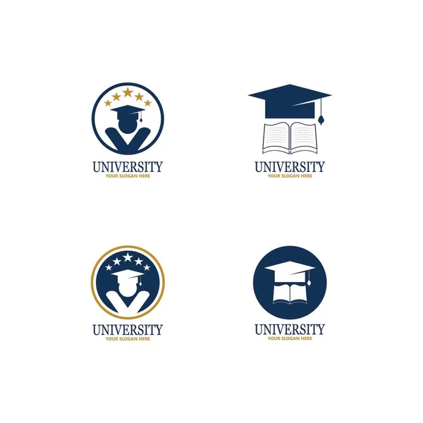 大学の学校とコースのロゴデザインテンプレート — ストックベクタ