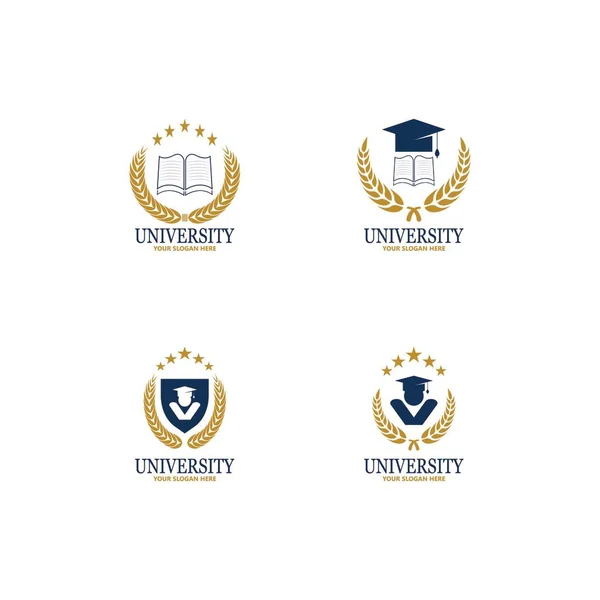 大学の学校とコースのロゴデザインテンプレート — ストックベクタ