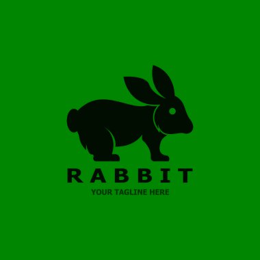 Tavşan logo vektör sanat şablonu çizimi