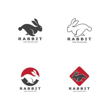 Tavşan logo vektör sanat şablonu çizimi