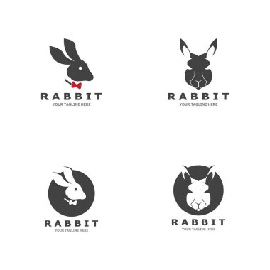 Tavşan logo vektör sanat şablonu çizimi