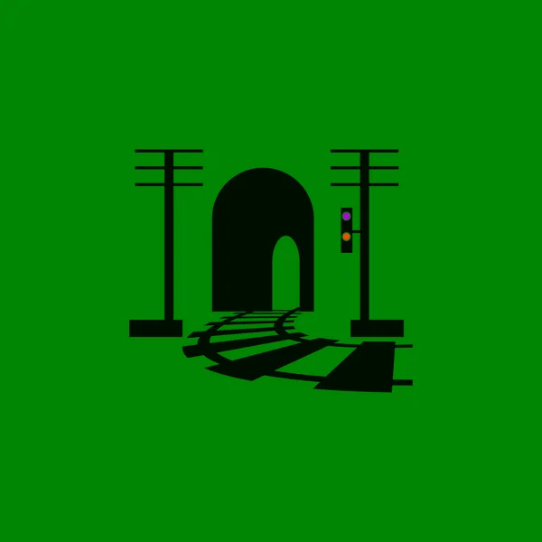 Рейл Піктограмою Логотипу Тунелю Векторний Шаблон Дизайну — стоковий вектор
