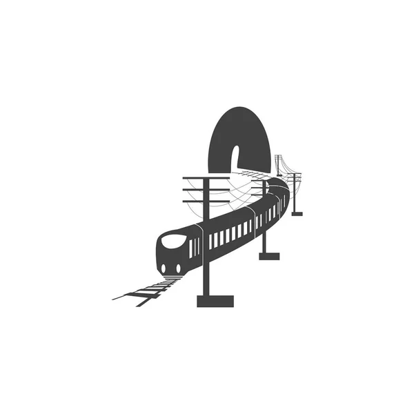 Rail Com Logotipo Túnel Ícone Vetor Modelo Design —  Vetores de Stock