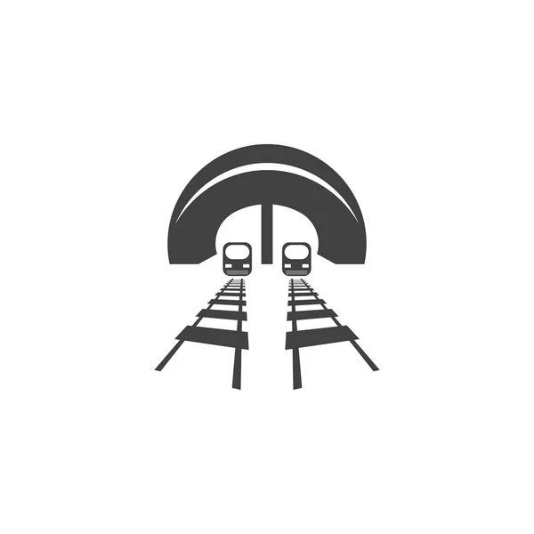 トンネルロゴアイコンベクトルデザインテンプレート付きレール — ストックベクタ