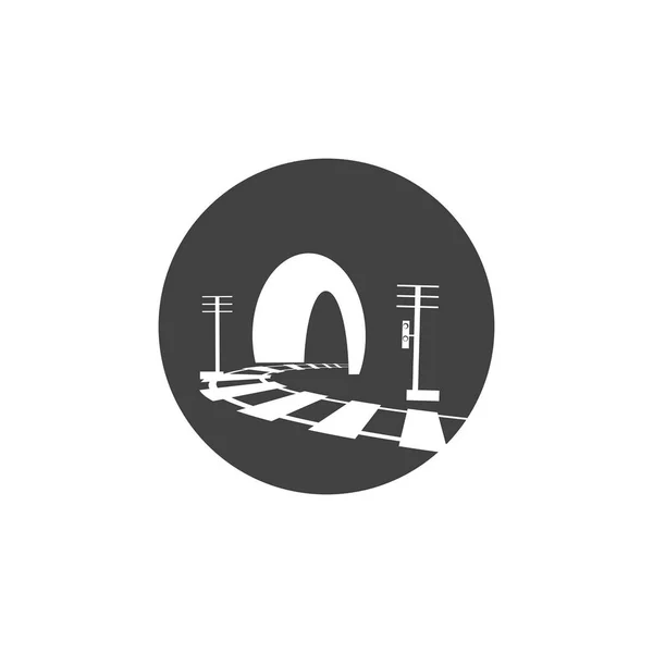 Schiene Mit Tunnel Logo Symbol Vektordesign Vorlage — Stockvektor
