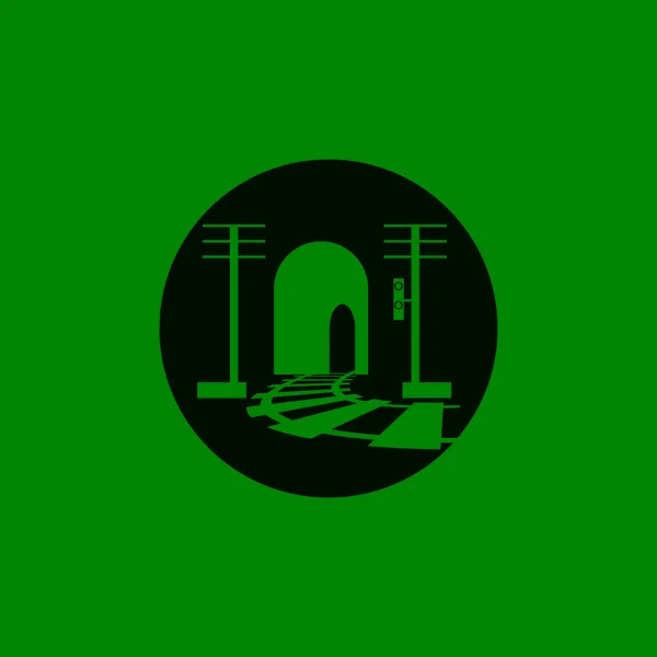 Schiene Mit Tunnel Logo Symbol Vektordesign Vorlage — Stockvektor