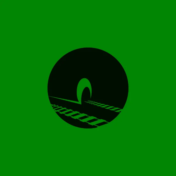 Tünel Logo Simgesi Vektör Tasarım Şablonu Olan Ray — Stok Vektör
