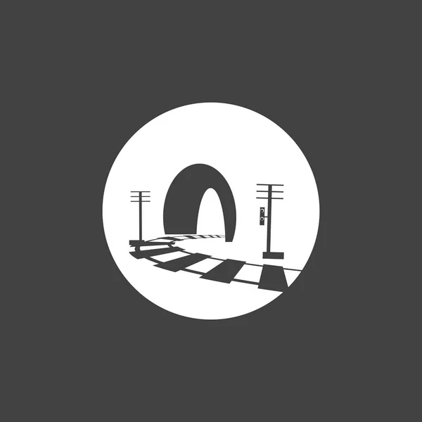 Шаблон Векторного Дизайна Рельс Логотипом Тоннеля — стоковый вектор