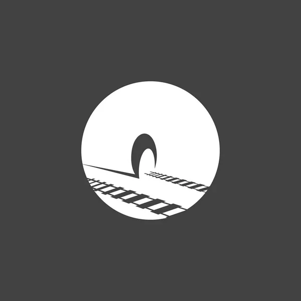 Rail Med Tunnel Logotyp Ikon Vektor Design Mall — Stock vektor