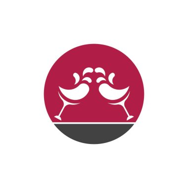 Şarap simgesi ve sembol vektör şablonu