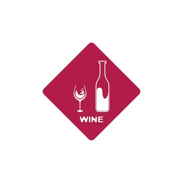Icona Del Vino Modello Vettoriale Simbolo — Vettoriale Stock