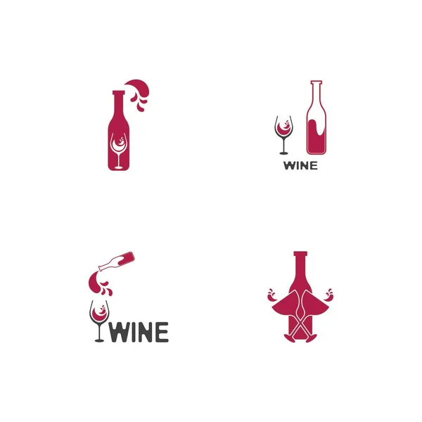 Wine Icon Symbol Vector Template — Vetor de Stock