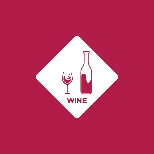 Wein Symbol Und Symbol Vektorvorlage — Stockvektor