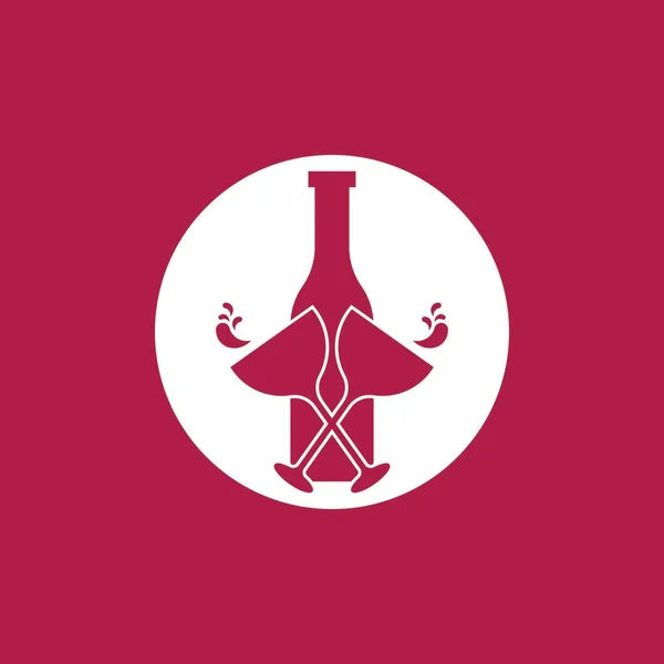 Wine Icon Symbol Vector Template — Stok Vektör