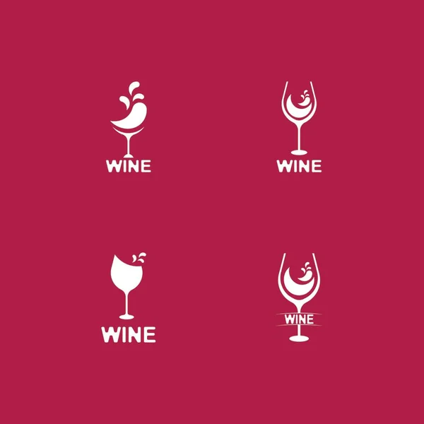 葡萄酒图标和符号向量模板 — 图库矢量图片
