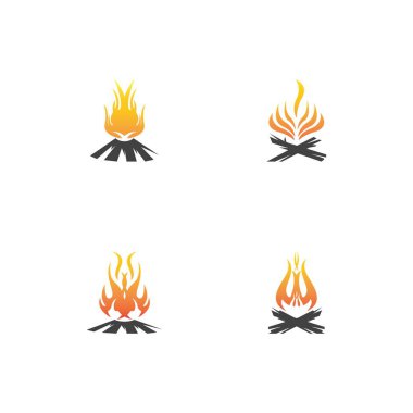 Klasik hipster şenlik ateşi logosu çizimi