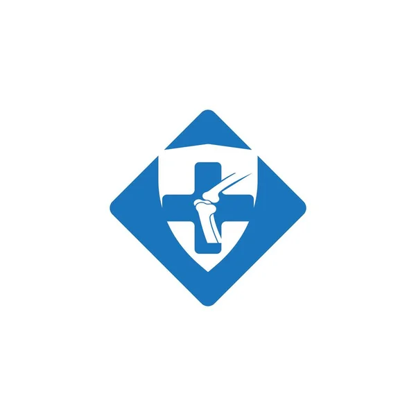 Nsan Kemiği Ortopedik Logo Vektörü Anatomi Iskeleti Düz Tasarım Şablonu — Stok Vektör