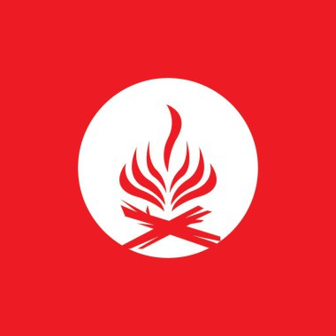 Klasik hipster şenlik ateşi logosu çizimi