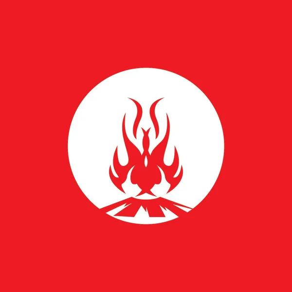 Vintage Hipster Bonfire Logo Wektor Ilustracja — Wektor stockowy