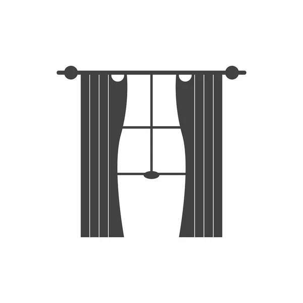 Tenda Finestra Camera Tende Mobili Logo Modello Vettoriale Illustrazione — Vettoriale Stock