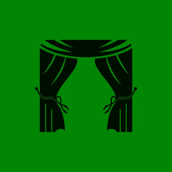 Zasłona Okno Pokój Zasłony Meble Logo Wektor Szablon Ilustracja — Wektor stockowy