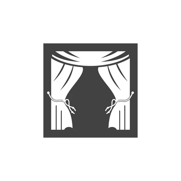 Gambar Templat Logo Furniture Logo Vektor Ruang Jendela Tirai - Stok Vektor