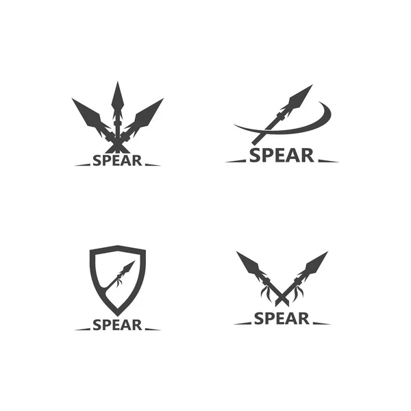 Spear 로고와 디자인 일러스트 — 스톡 벡터