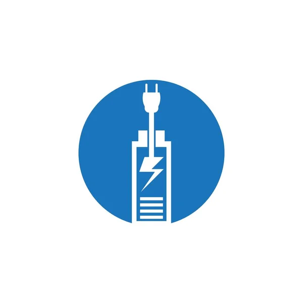 Güç Bataryası Enerji Logo Vektörü Llüstrasyonu — Stok Vektör