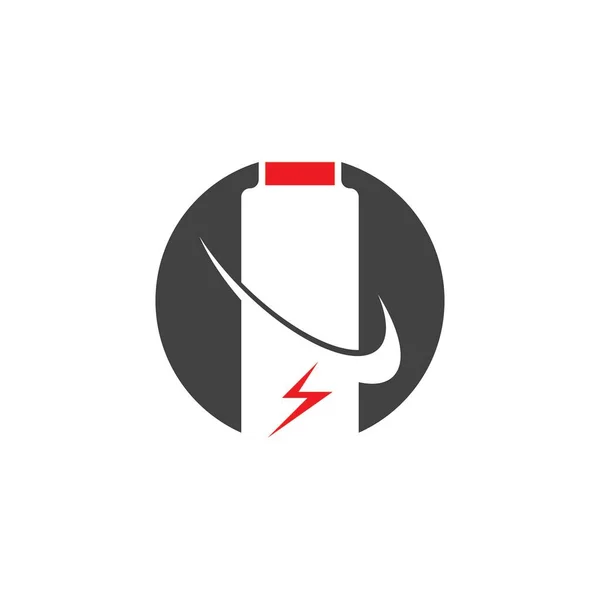 Power Battery Energy Logo Ilustração Vetor —  Vetores de Stock
