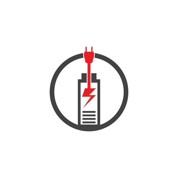 Power Battery Energy Logo Wektor Ilustracji — Wektor stockowy