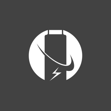 Güç Bataryası Enerji Logo Vektörü İllüstrasyonu