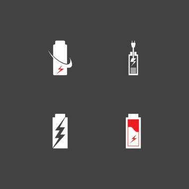 Güç Bataryası Enerji Logo Vektörü İllüstrasyonu