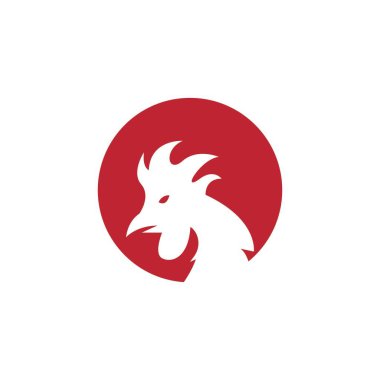 Horoz Başlı Karikatür Hayvan Sanatı Vektörü İllüstrasyonu