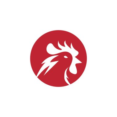 Horoz Başlı Karikatür Hayvan Sanatı Vektörü İllüstrasyonu