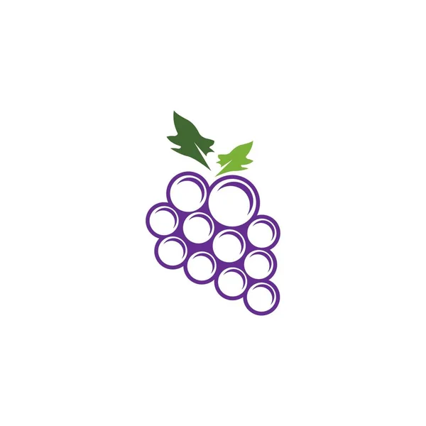 Modelo Logotipo Uva Fruta Moderna —  Vetores de Stock