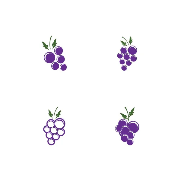 Modelo Logotipo Uva Fruta Moderna — Vetor de Stock
