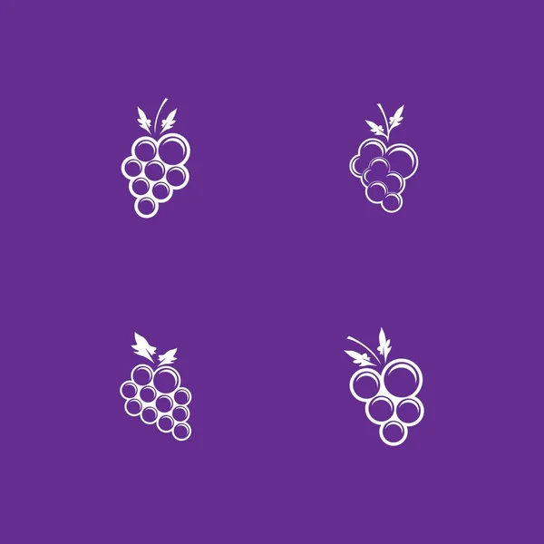 Modèle Moderne Logo Raisin Fruit — Image vectorielle