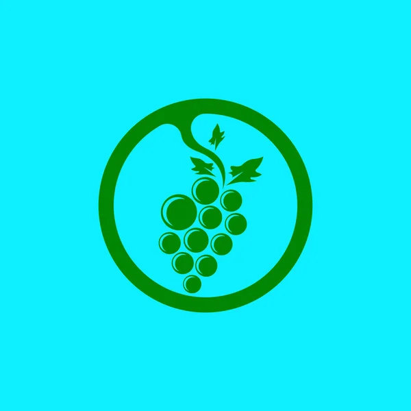 Modelo Logotipo Uva Fruta Moderna — Vetor de Stock