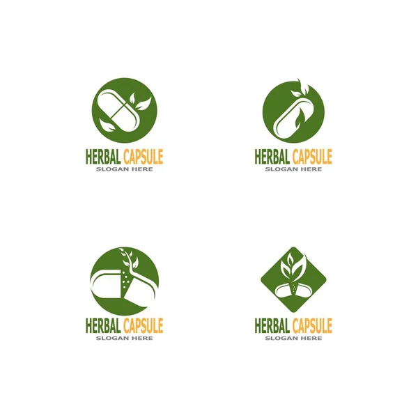 Naturlægemidler Kapsel Apotek Logo Vektor Illustration – Stock-vektor