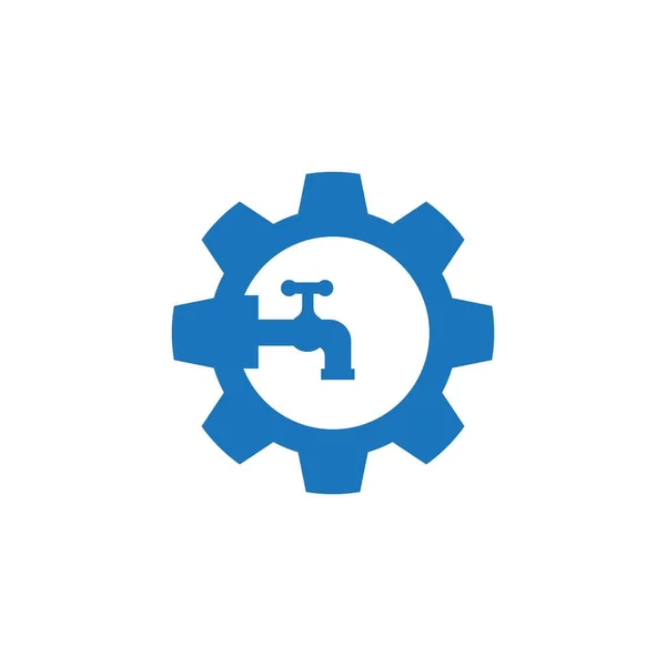Plomería Servicio Logotipo Vector Plantilla Ilustración — Vector de stock