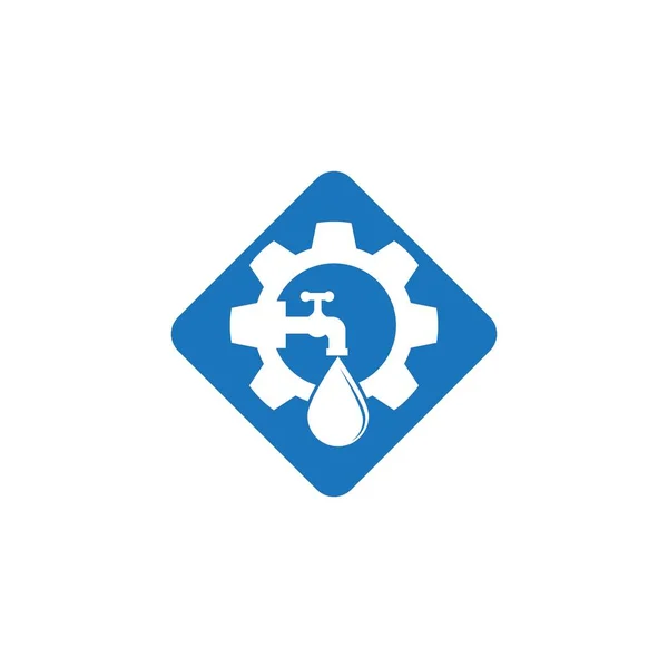Sanitair Dienst Logo Vector Template Illustratie — Stockvector
