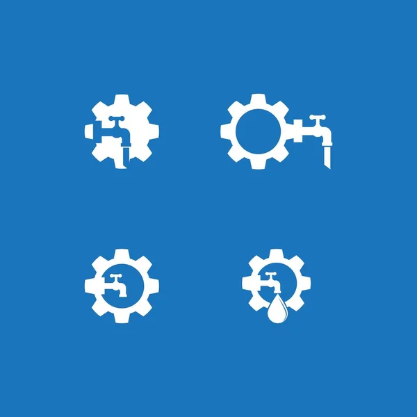 Modèle Vectoriel Logo Service Plomberie Illustration — Image vectorielle