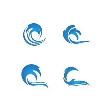 Su dalgası plaj logosu ve sembol vektörü