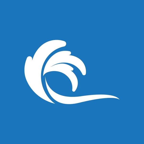 Salpicadura Agua Ola Playa Logotipo Símbolo Vector — Vector de stock