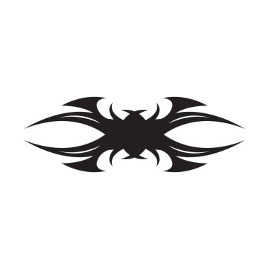 Siyah Kabile Dövmesi Soyut Sembol Şablonu