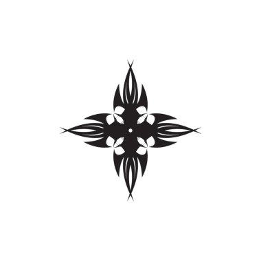 Siyah Kabile Dövmesi Soyut Sembol Şablonu