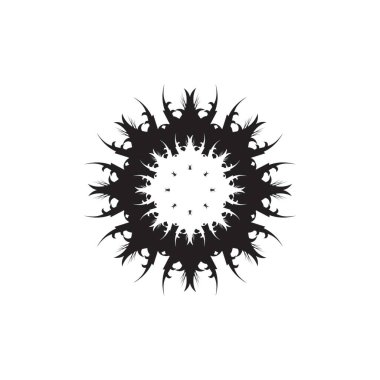 Siyah Kabile Dövmesi Soyut Sembol Şablonu